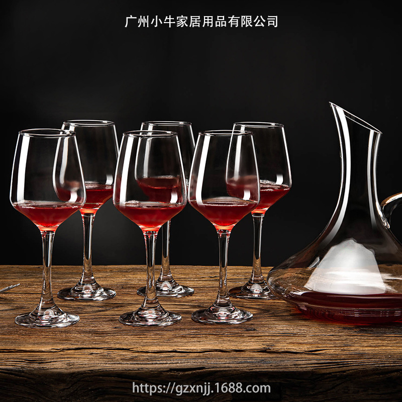 ins Douyin wine glass set, European-style glass, thickened tall glass, wine glass 7-piece set decanter for shipping full figure