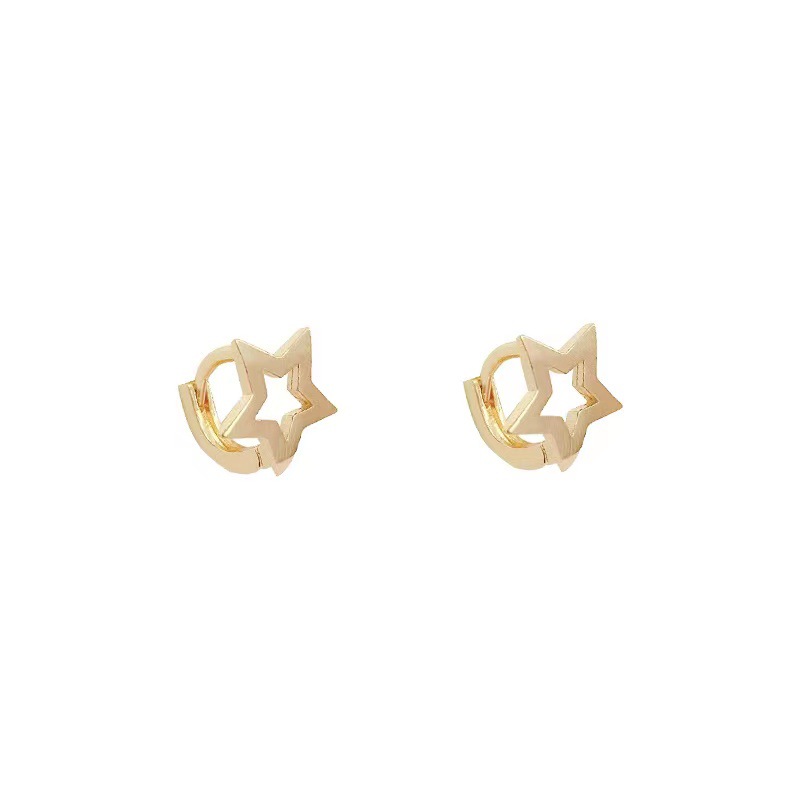 The simple and versatile five-pointed star ear stud is a unique, niche, fashionable and everyday ear stud with a sense of design and is a popular earring accessory Item Picture