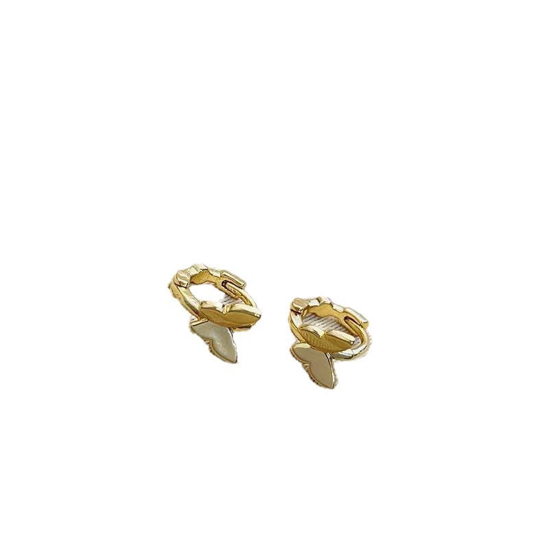 The new butterfly earring earrings feature a niche design for women, exuding a sense of sophistication. They are in an Instagram cool and cool style, with small ear loops and stud earrings Item Picture