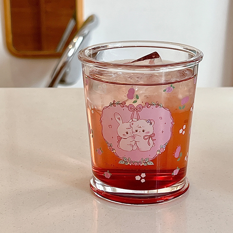 Bolimei Dessert House Glass cold brew coffee cup, rabbit water cup, Glass cup, juice cup, drinking cup details Picture