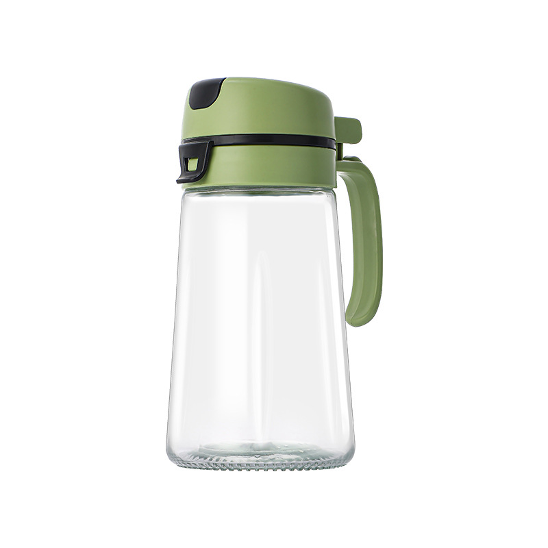 Non-leaking thickened glass oil bottle, kitchen and household oil spray bottle, oil can, soy sauce bottle, automatic opening and closing for seasoning Item Picture