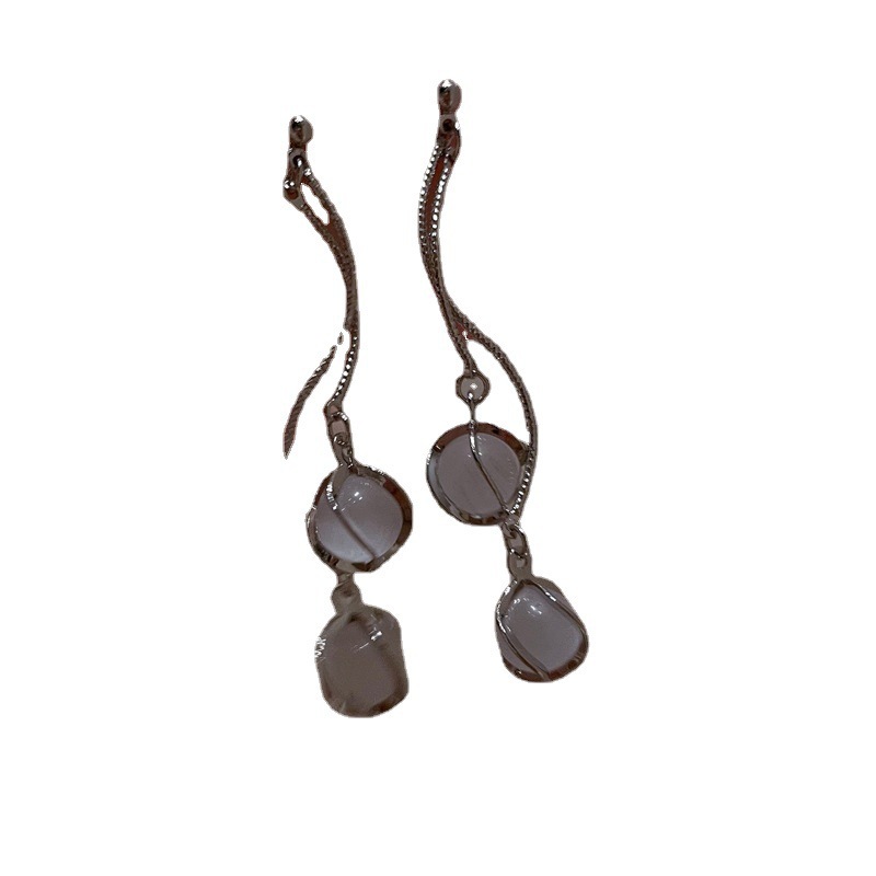 S925 Silver needle, with a niche design sense, elegant and versatile style, star River tassel stud earrings, simple, light luxury and fashionable earrings and earrings for women Item Picture