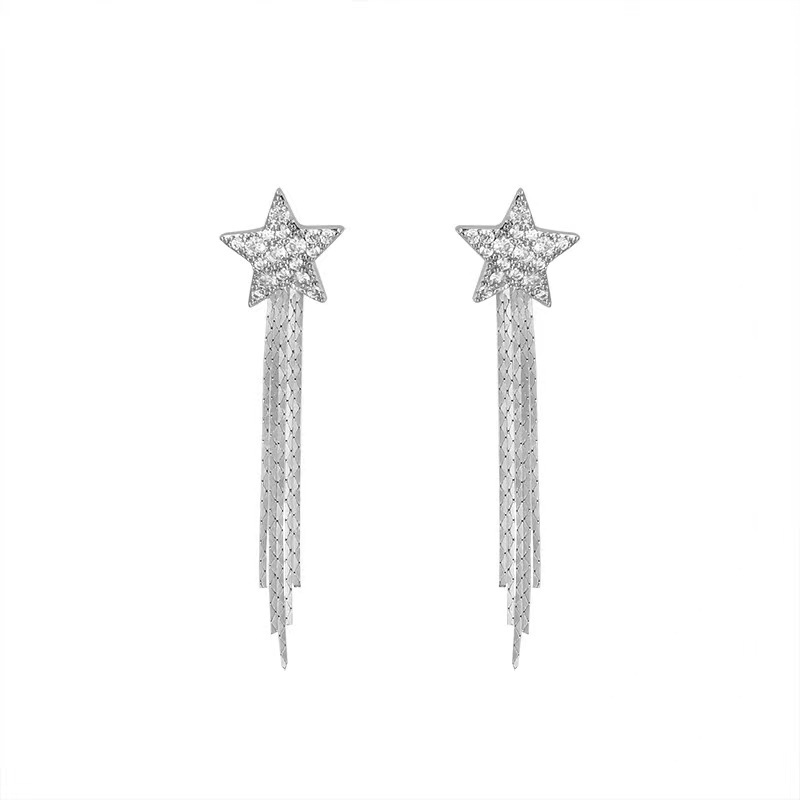 Light luxury style star tassel earrings, women's niche design sense, high-end fashion, 2025 new stylish stud earrings Item Picture