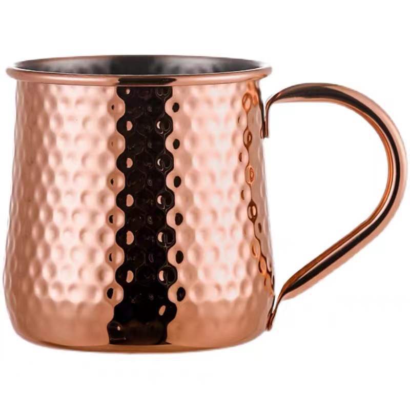 304 stainless steel mule cup, hammered cocktail cup, bar Moscow copper-plated waist-shaped cup, creative mug Item Picture