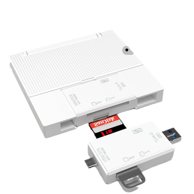 The factory private mold multi-in-one OTG card reader is suitable for Type-c/ Apple USB transfer, USB flash drive, TF card, camera SD card Item Picture