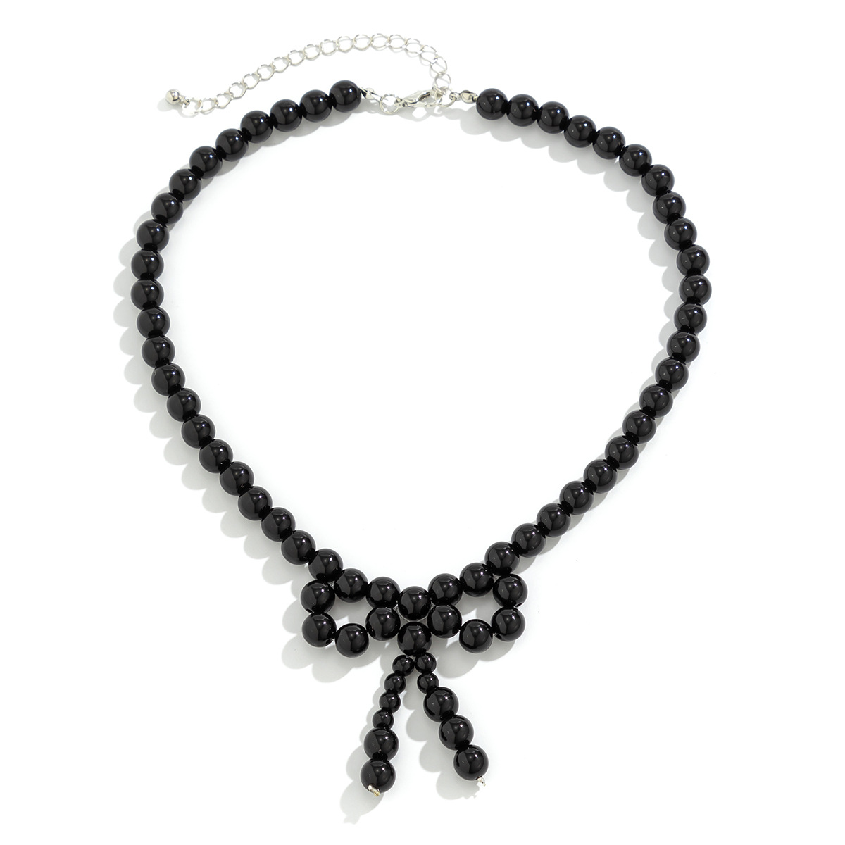 European and American cross-border best-selling French bow choker versatile necklace, foreign trade beaded jewelry, pearl imitation necklace Item Picture