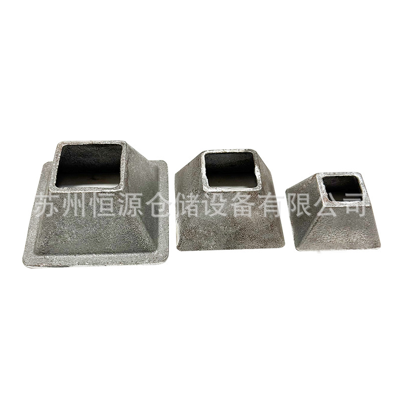 40 square tube cast steel stacker feet, warehouse logistics shelf feet, metal feet, column top cover, material box bottom base Item Picture