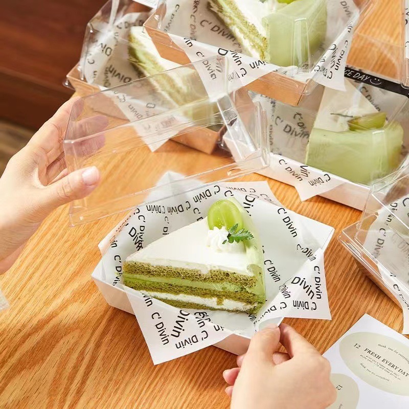 4-inch cut cake box, 8-inch high cut dessert tiramisu, white card paper box, baking square packing box details Picture