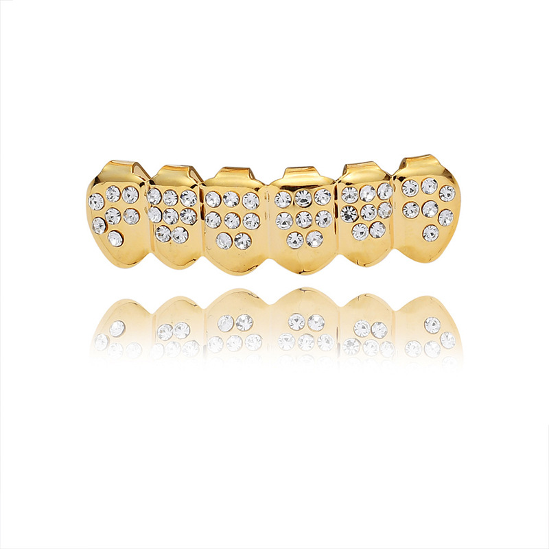 A popular 18K gold-plated diamond hip-hop braces for men and women, suitable for both genders, is supplied by a diamond-encrusted eight-tooth accessory manufacturer Specification drawing