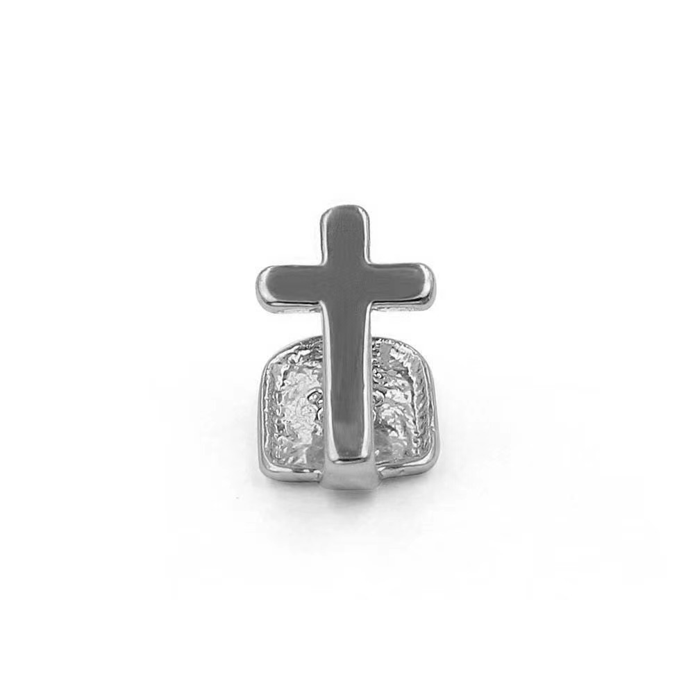 Cross HIPHOP Hip Hop TeethGrills Gold Teeth Personalized Hip Hop Braces for both men and women details Picture