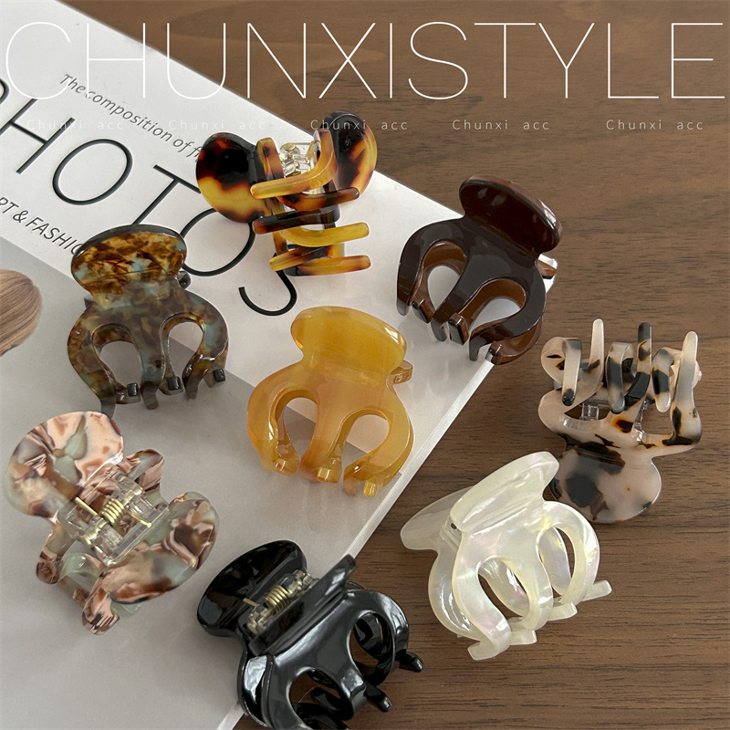 High ponytail acetate small clip fixing wonder, simple anti-sagging hairpin, girlish and high-end hair clip at the back of the head full figure