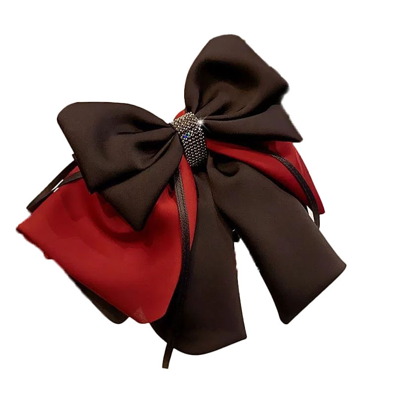 The new high-end color-blocking bow top clip is the same as the popular high ponytail grab clip and the elegant shark hair clip at the back of the head Item Picture