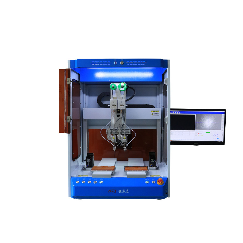 Nuoshenghao directly supplies dual-station dual-head fully automatic CCD vision soldering machines for precise positioning and spot welding Item Picture