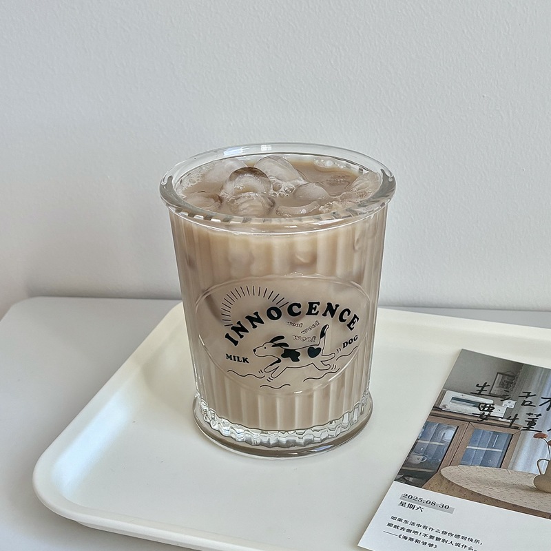 Homemade niche glass cups, single dog cold brew coffee cups, couple water cups, teenage girl breakfast cups, milk cups details Picture