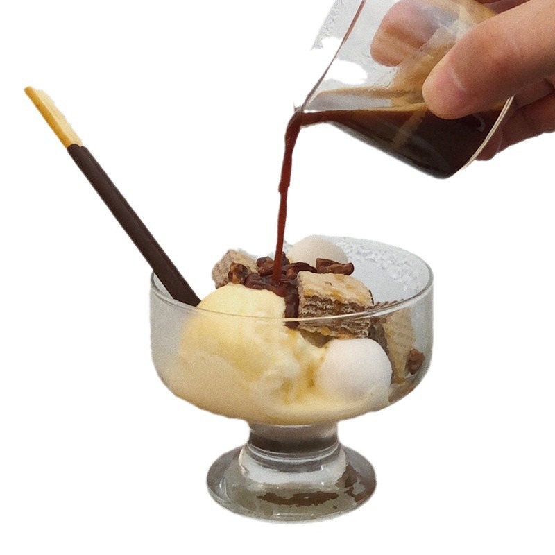 Wholesale of ins high-footed glass ice cream bowls, yogurt pudding dessert cups, snack milkshake sundae cups, ice hockey cups Item Picture