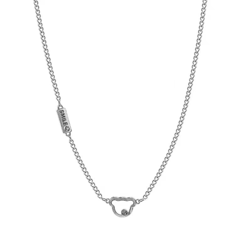 Versatile bear necklace, women's light luxury and niche design sense collarbone chain, Instagram hip-hop accessory 2023 New style Item Picture