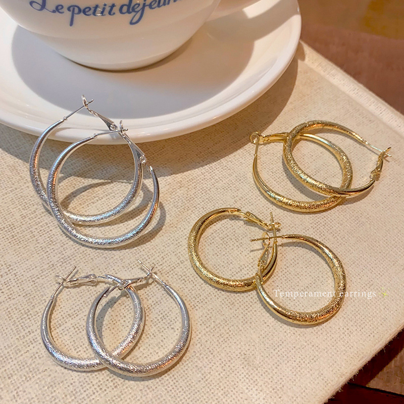 High-end matte starry sky silver ear rings, simple and elegant for women, versatile and personalized earrings and accessories wholesale Application Scenario