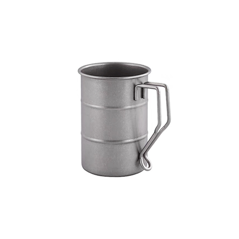 Retro 304 stainless steel beer mugs, snowflake sand mugs, creative outdoor camping distressed cups, oil drum cups Item Picture