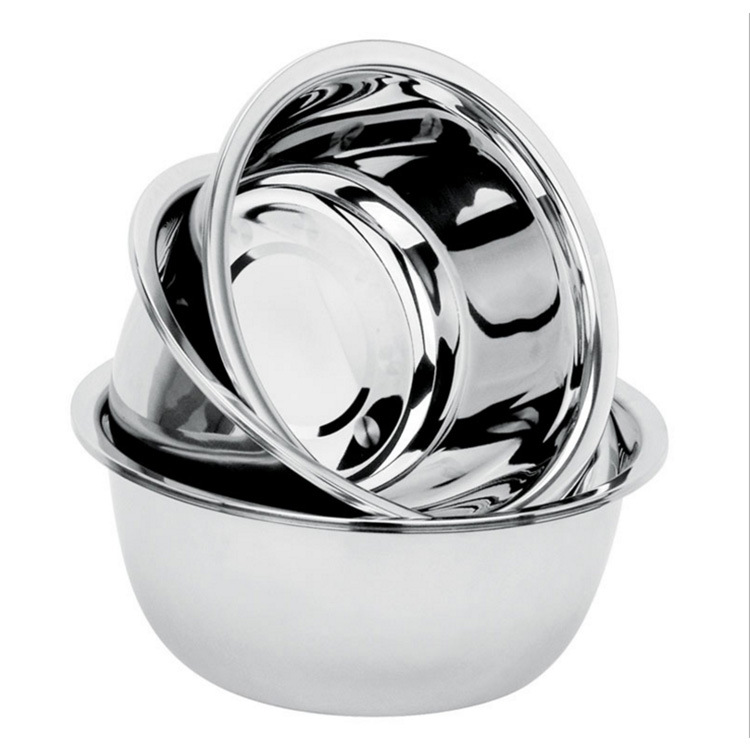 Factory direct sales of extra thick 1.0 non-magnetic stainless steel reverse-edge seasoning jars, stainless steel vegetable washbasins and soup basins Item Picture