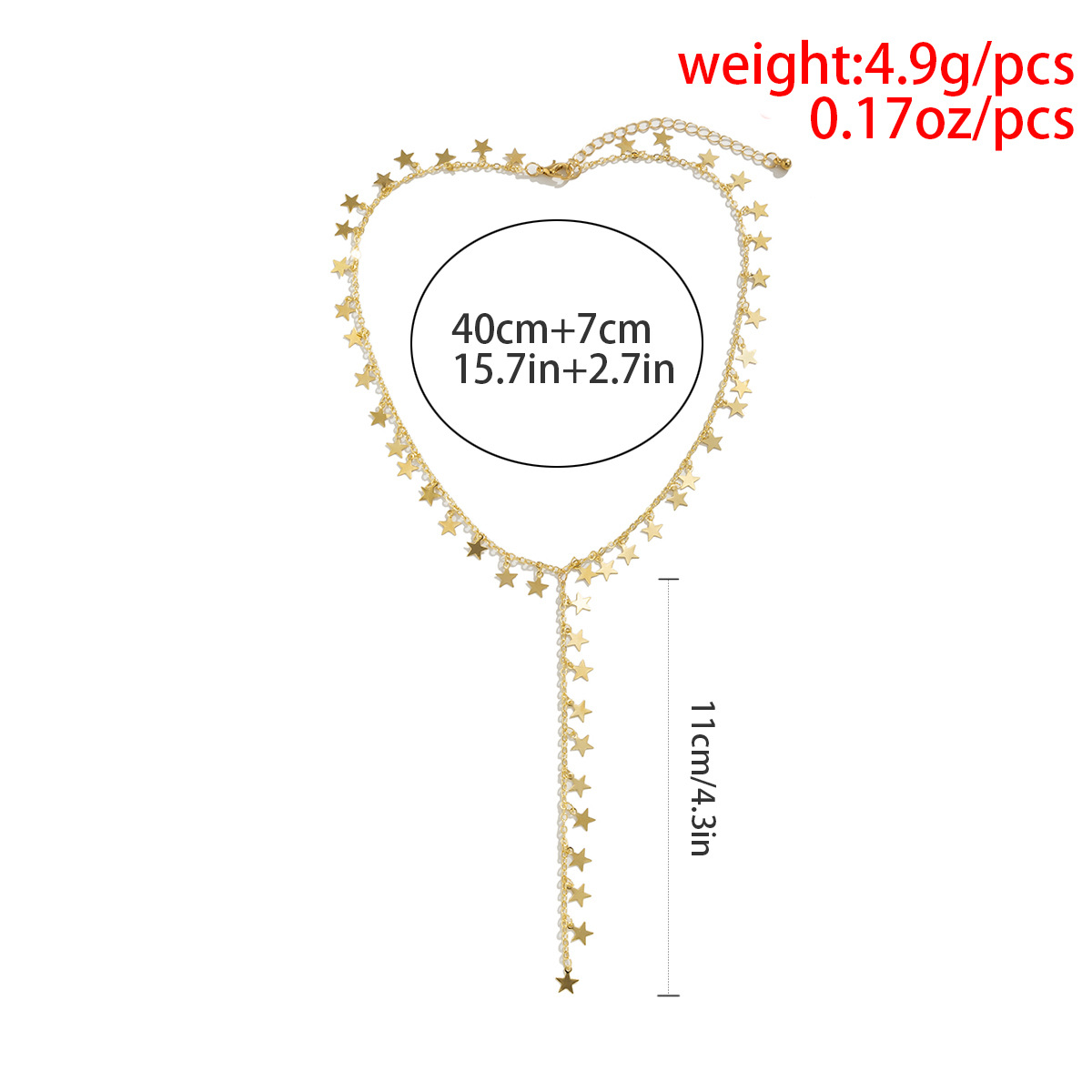 A versatile European and American cross-border accessory, a long Y-shaped star-shaped tassel sweater chain necklace, a simple and elegant metal necklace Application Scenario