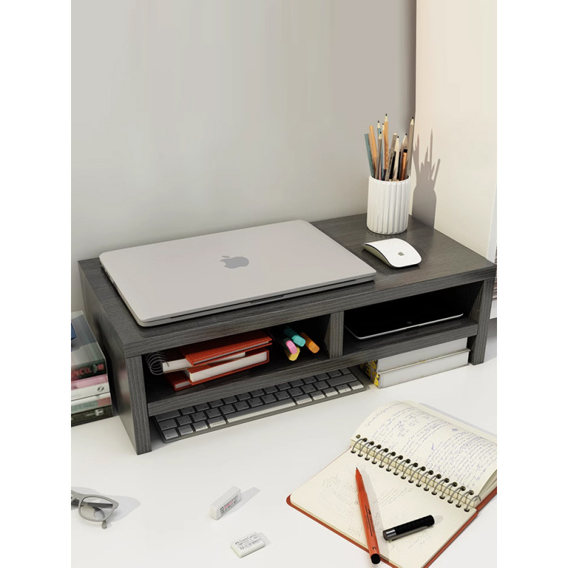 Computer stand, notebook height-increasing bracket, raised heat dissipation desktop, wooden base, desktop keyboard, desktop stand Application Scenario