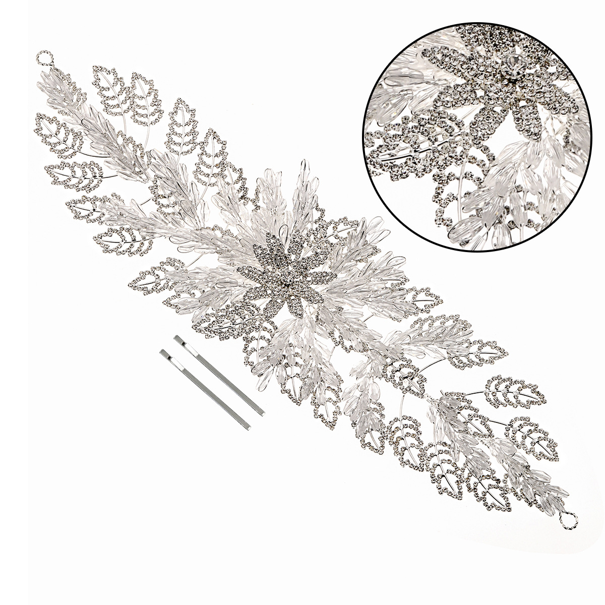 New high-end handcrafted bridal headbands from Europe and America, heavy crystal beaded headbands, grand and luxurious wedding headwear for women Item Picture