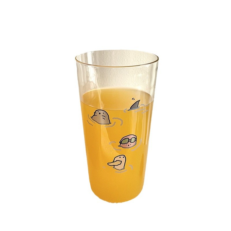 2025 New ins large-capacity glass cups for soaking in water, creative juice cups, milk cups, coffee cups, breakfast cups Item Picture