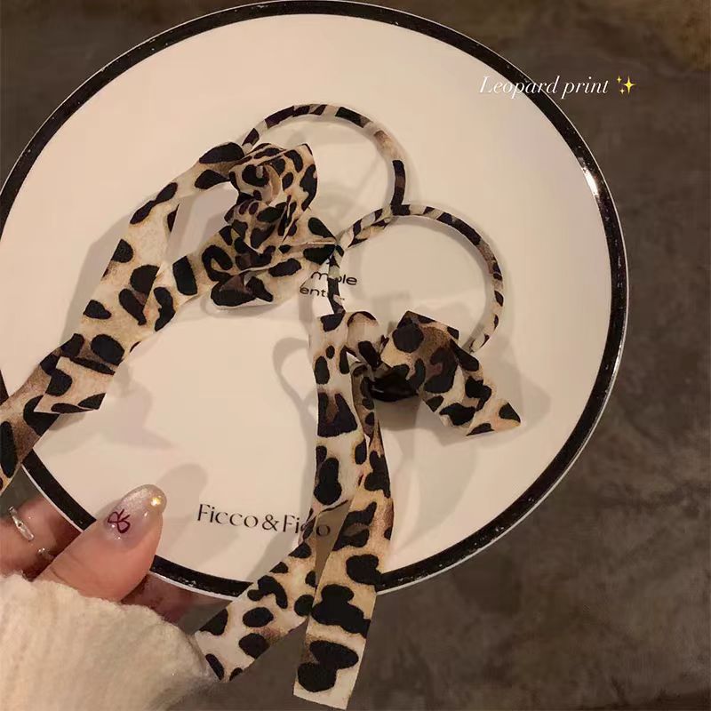 Autumn leopard print ribbon, bow, tassel, large circle ear earrings, light luxury and high-end style, quality circle earrings, stud earrings Application Scenario