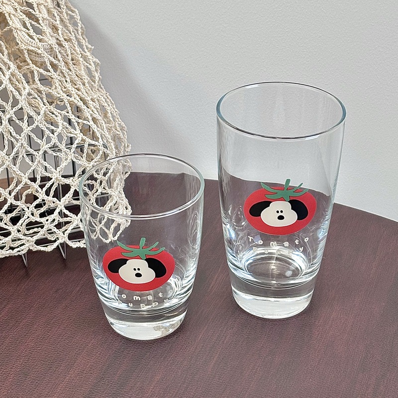 Homemade tomato puppy cold brew cup, glass cup, home creative juice cup, milk cup, coffee cup, breakfast cup Specification drawing