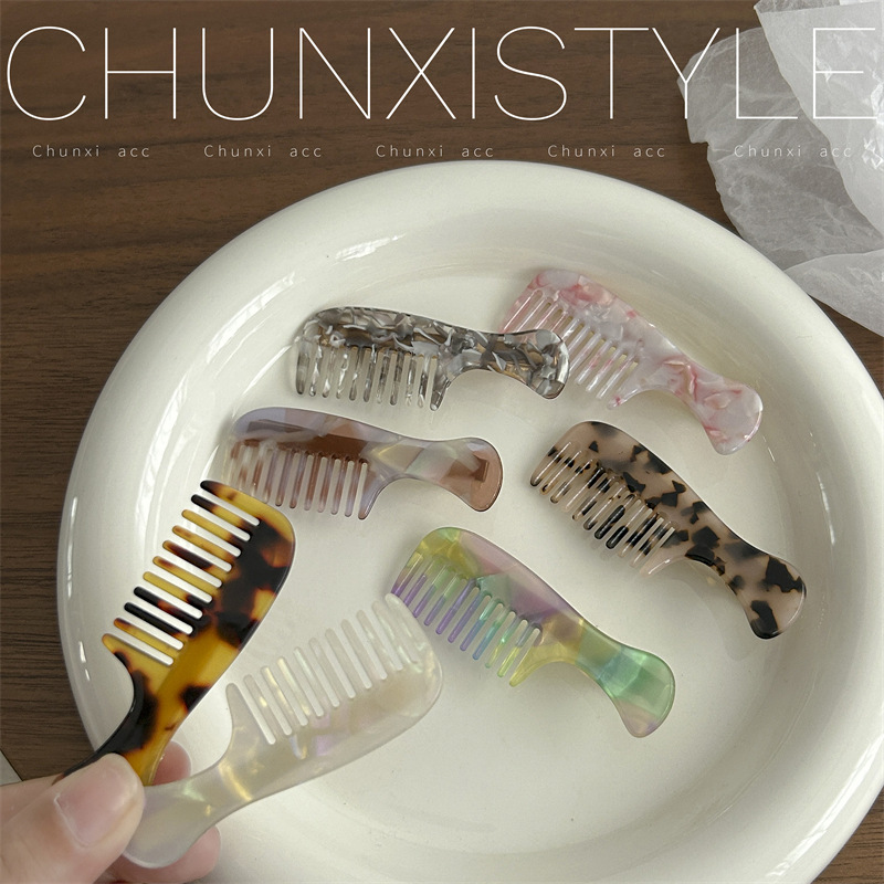 Korean acetic acid cute little comb hair clip, personalized and versatile bangs clip, girl's hair clip, side clip, straight clip headwear Specification drawing