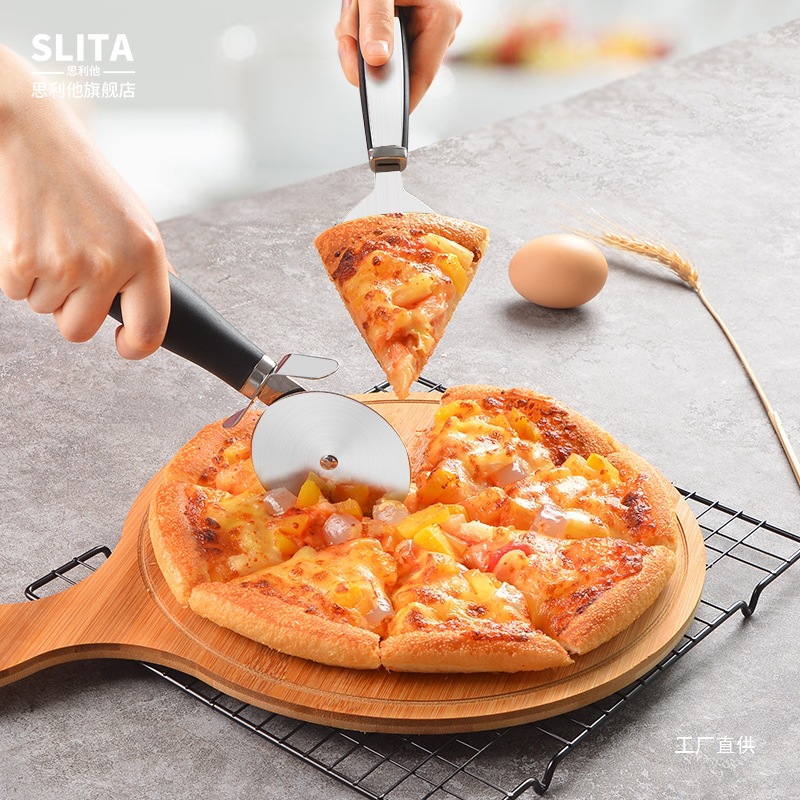 Pizza cutter, roller knife, home pizza spatula, roller wheel, pizza spatula tool set, dedicated commercial baking eight-pole details Picture