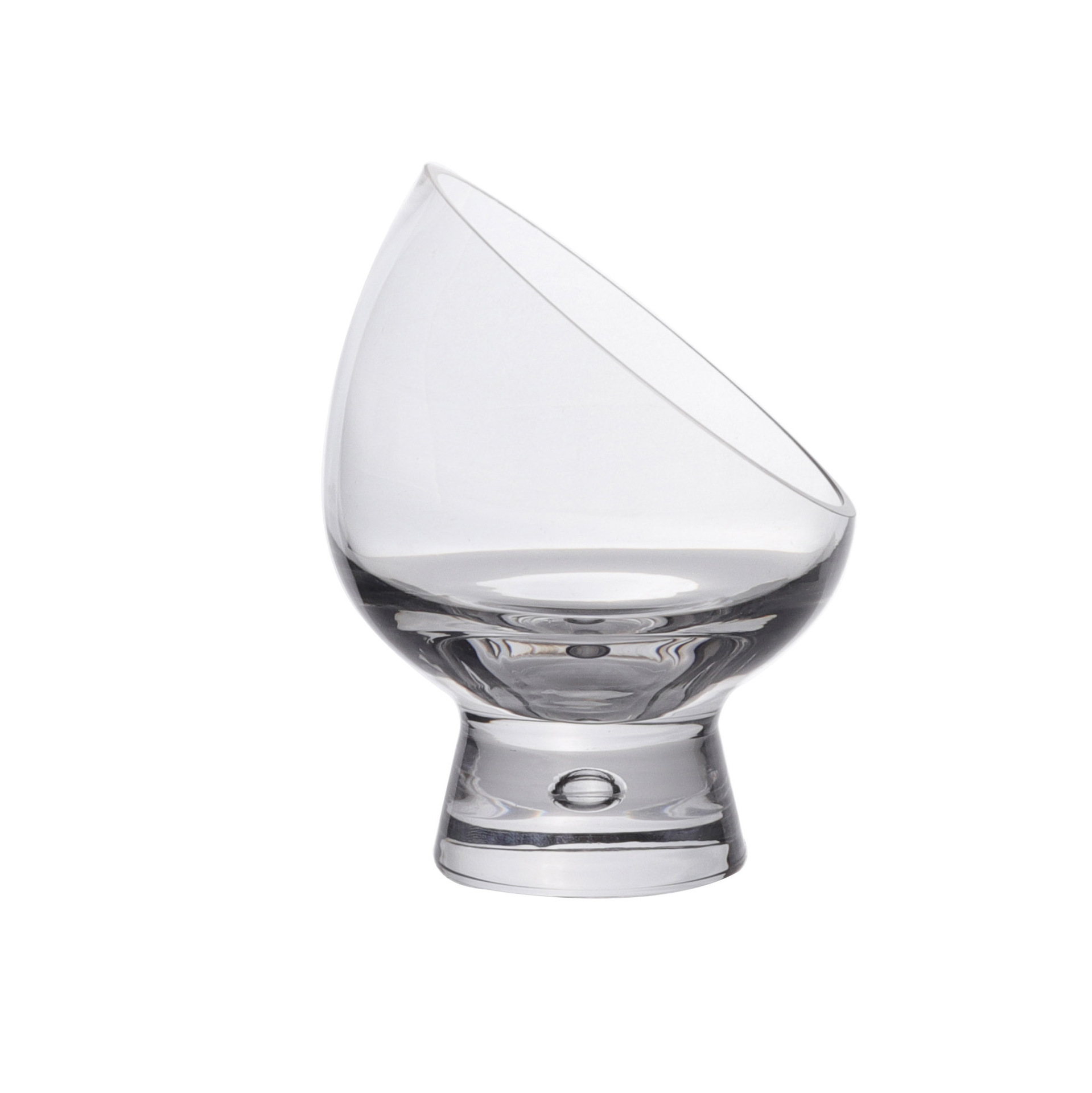 Transparent glass slanted salad bowl, household European-style slanted vegetable and fruit bowl, hotel and restaurant slanted dessert bowl Item Picture