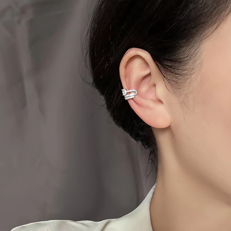 Elegant and light luxury earrings for women, 2025 new trendy ear bone ring, niche design, high-end and simple ear bone clip earrings Specification drawing