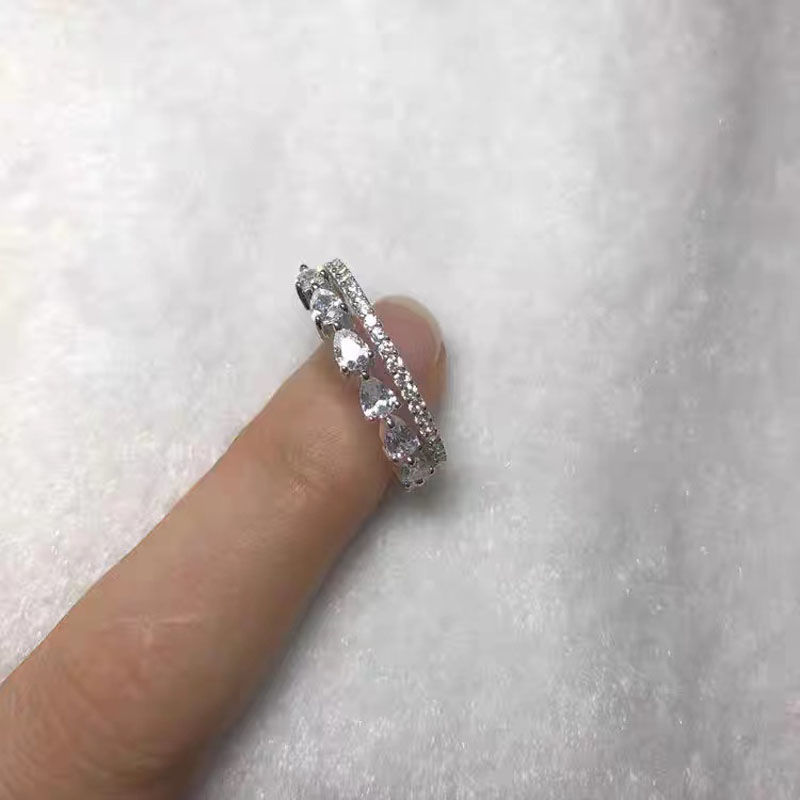 High-end waterdrop zircon, stylish and individualistic open ring, a niche design for women, with a cold style and adjustable ring Application Scenario