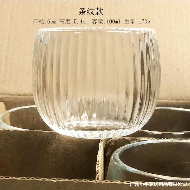 Thickened glass finger guard cups that are not hot to the touch, personal health-preserving Chinese tea cups, heat-resistant master cups, tea sets, small wine glasses wholesale Specification drawing