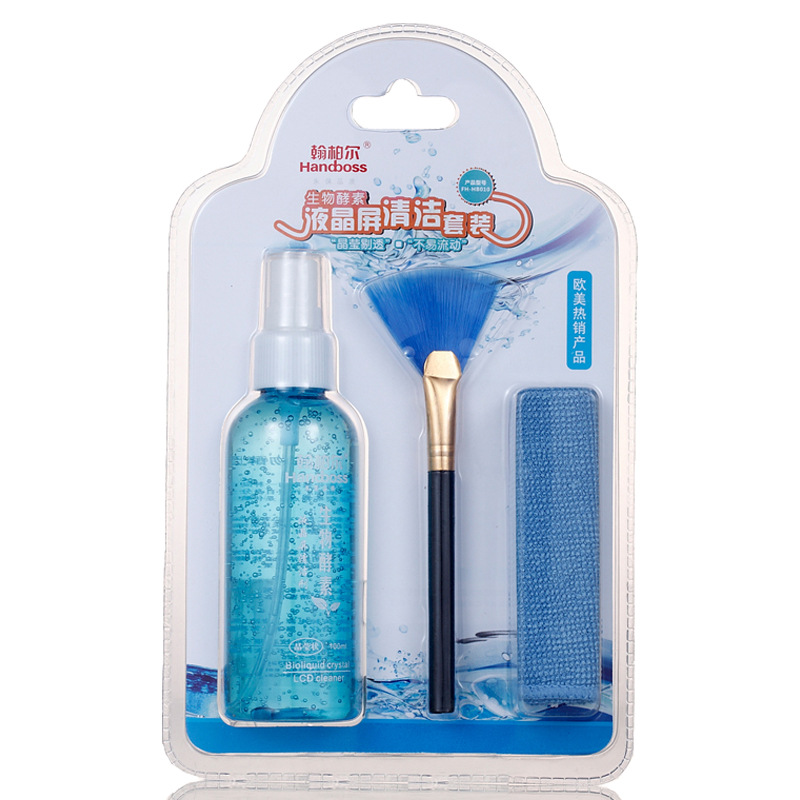 Hanboer Computer Keyboard Cleaning and Dust Removal Tools LCD Screen Cleaning Set (English Version, Three-piece set) Product Application Scenario