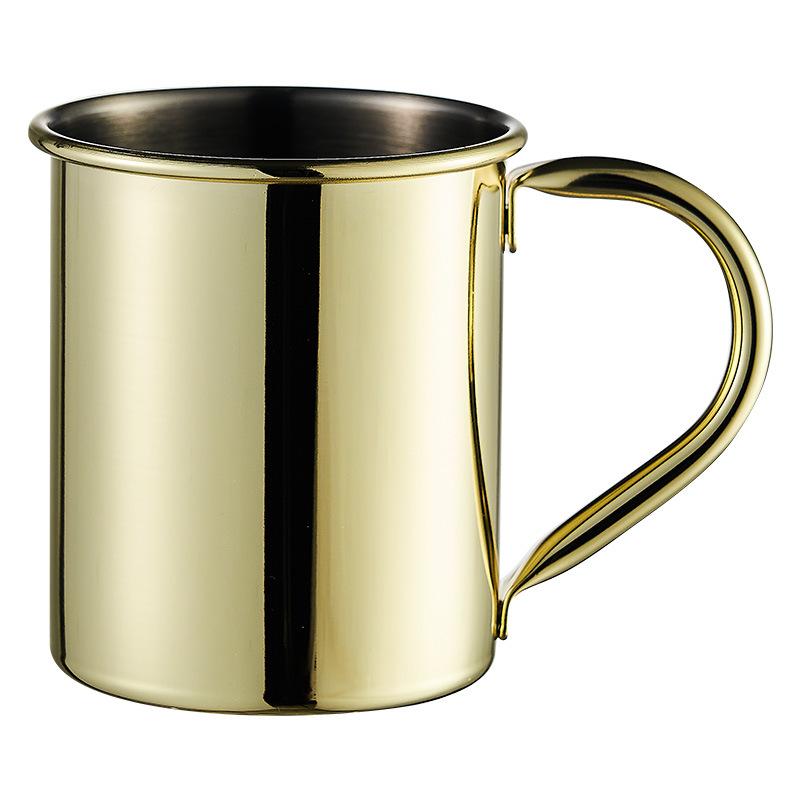 Cross-border foreign trade 304 stainless steel metal bar cups, cocktail cups, hammered copper-plated cups, Moscow mule cups Item Picture