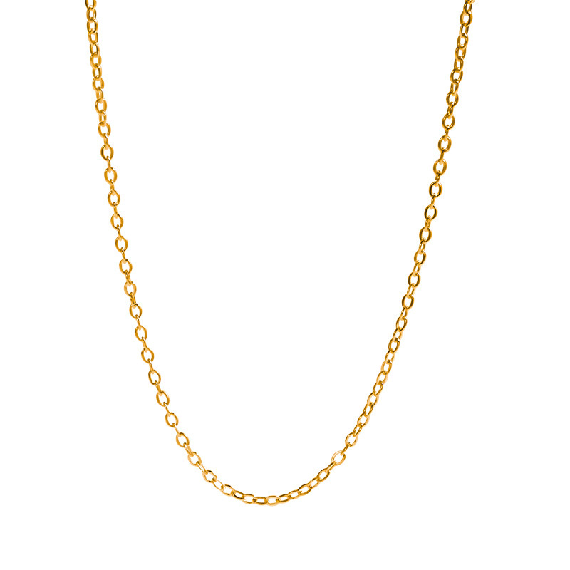 Golden versatile plain chain, shiny, thin and simple necklace, collarbone chain, 2023 new ins trend, can be hung as a pendant Item Picture