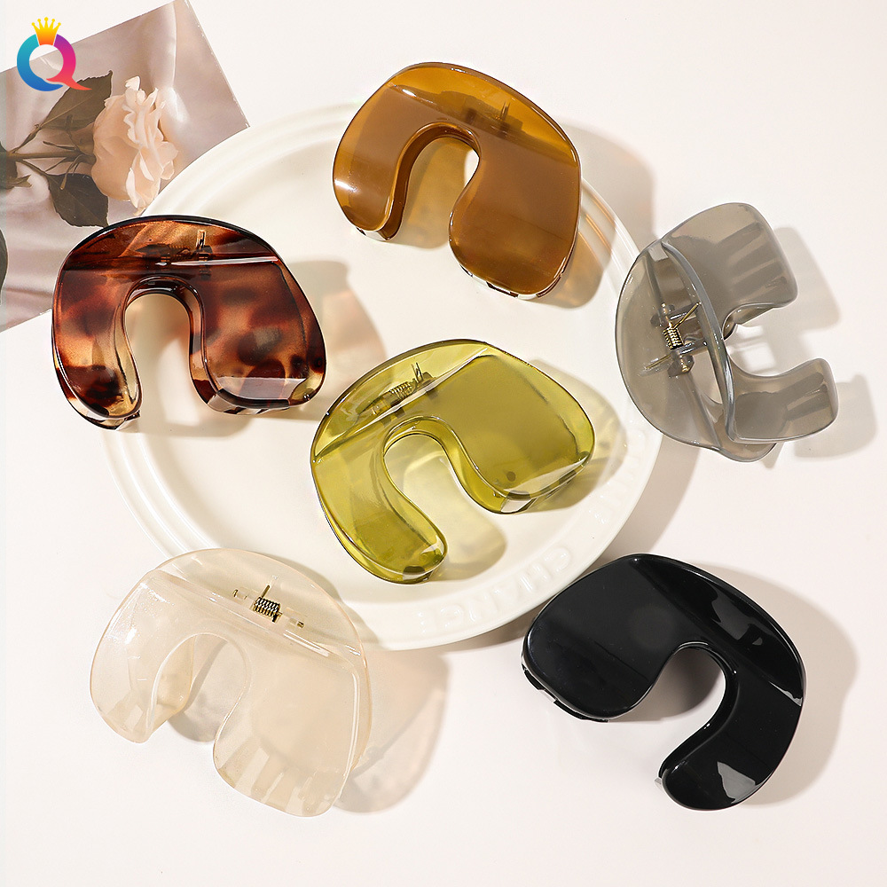 Qiyue Cross-border simple and elegant retro hair clips, back head updo hair grabber, high-end shark clip hair accessories wholesale full figure
