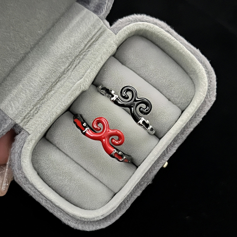 Dark dark style sweet and cool magic ring for women, adjustable unique cross-border versatile and niche fashion ring for Internet celebrities details Picture