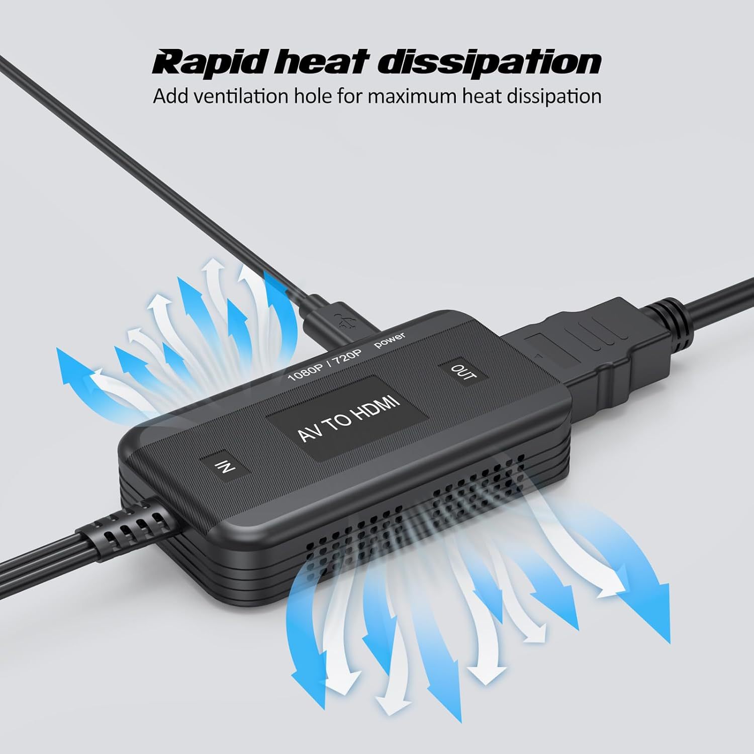 av to hdmi video converter 1080P Sanlianhua RCA monitoring game set-top box to TV adapter cable Specification drawing