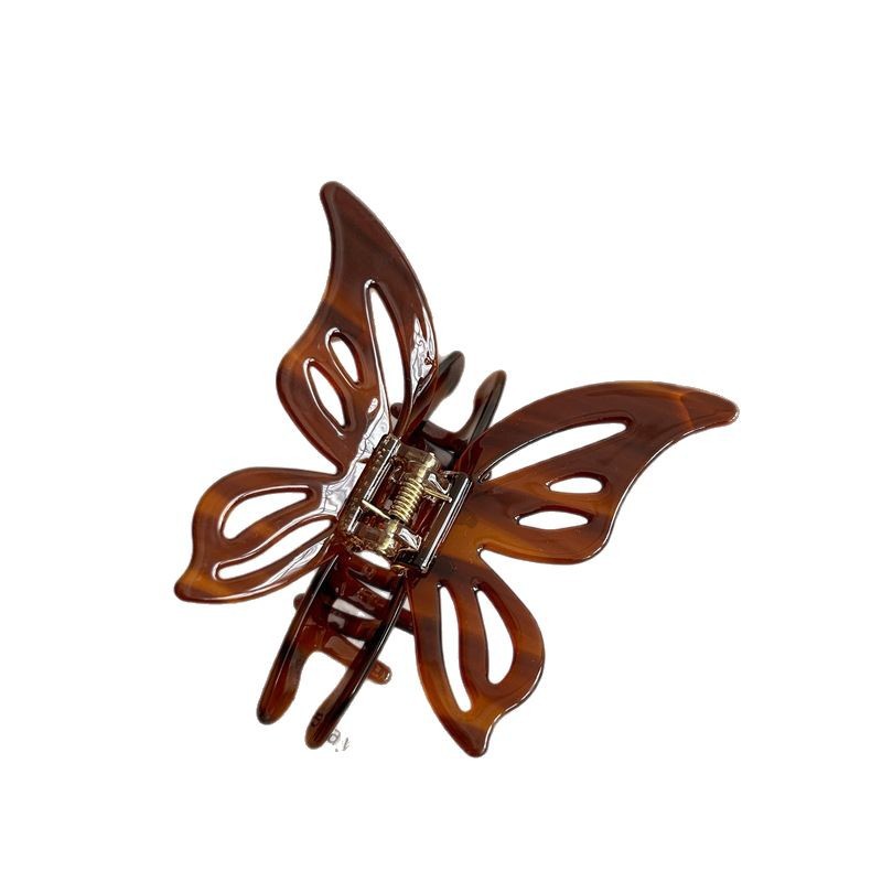 Fashionable large-sized grabber, sweet and colorful butterfly hairpin, high-end acetate board shark clip, hairpin clip headwear for women Item Picture