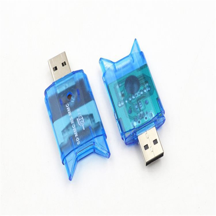 Cross-border USB2.0 card reader SD dual-cap Card Reader Transparent high-speed card reader in stock Specification drawing