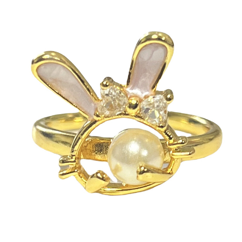 New retro, light luxury and high-end rabbit opening ring for women, simple butterfly snake shape, sweet and cool, versatile layering ring Item Picture