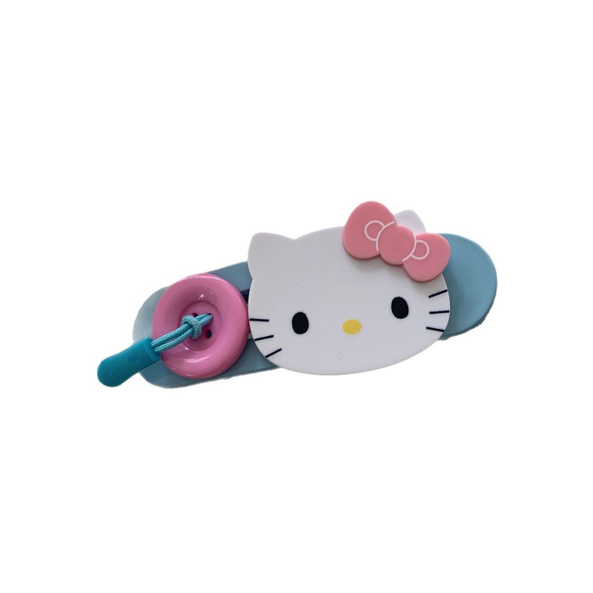 Color-blocking KT cat button hair clip, side clip, Korean duckbill clip, half bun hair clip, cute dopamine hair accessory Item Picture