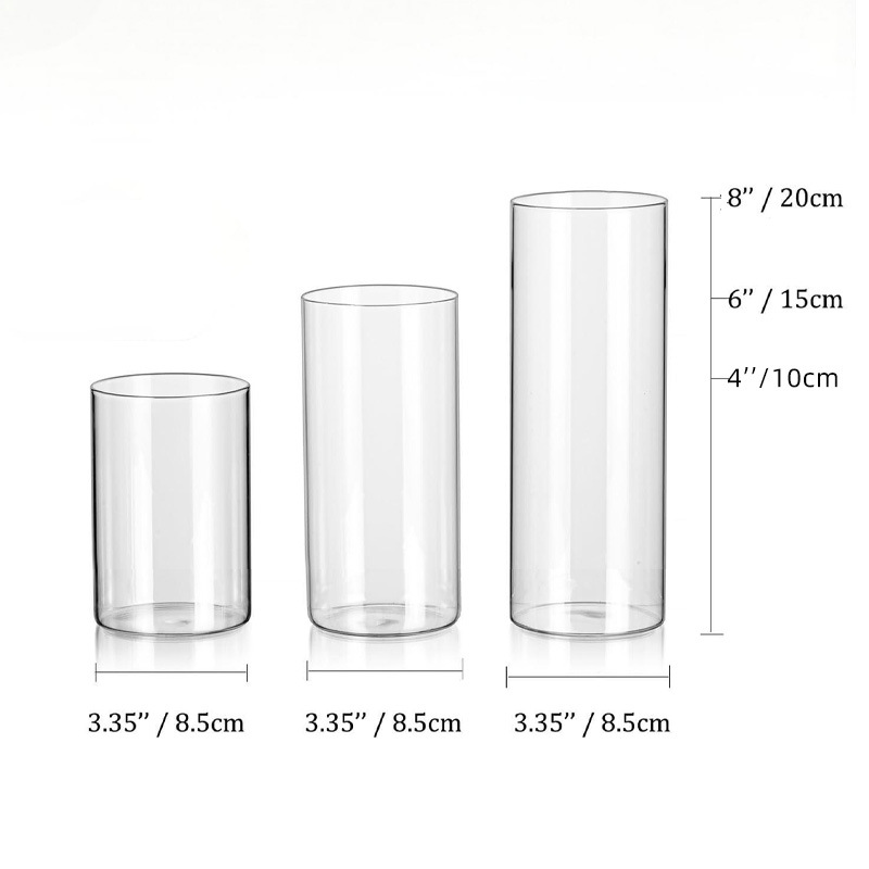 Candle cups, glass vases, transparent home hydroponic glassware, wedding atmosphere decoration, candle windproof empty cups details Picture