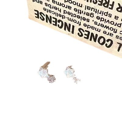 Clear blue star zircon stud earrings for women, small, exquisite and cool style earrings, niche design, high-end new earrings Item Picture