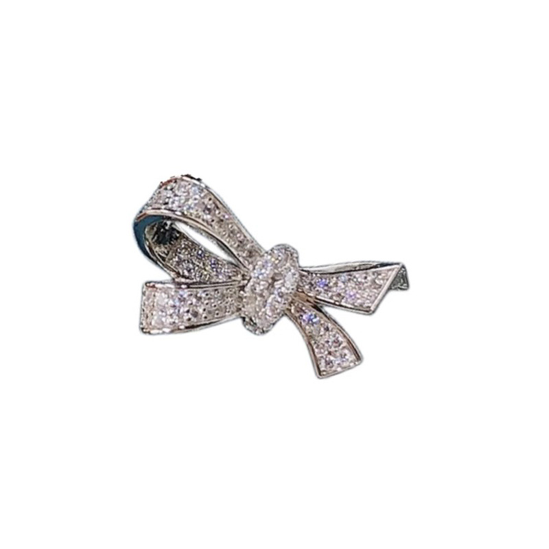 A cute Japanese and Korean girl's high-end, light luxury three-dimensional bow opening ring with a sweet, cool, fashionable and niche design Item Picture