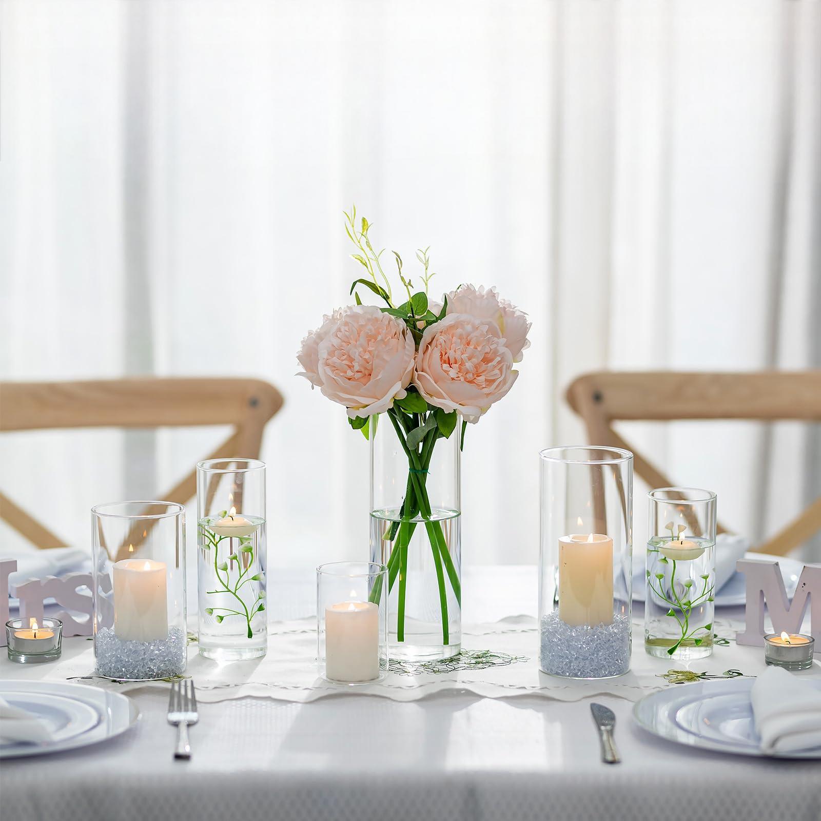 Candle cups, glass vases, transparent home hydroponic glassware, wedding atmosphere decoration, candle windproof empty cups Specification drawing