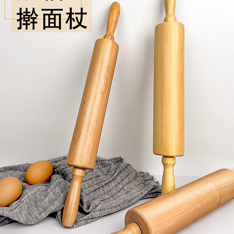 Household rolling pin, roller, screw roller, roll dumpling wrappers, non-stick dough, solid wood beech wood, baked cakes and pastries Specification drawing